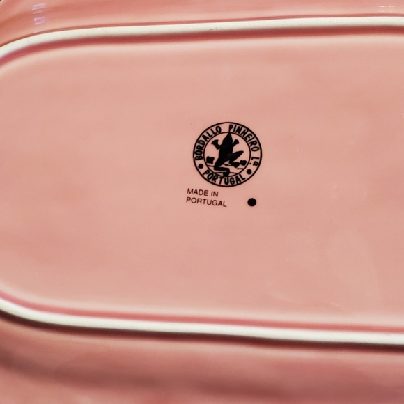 Bordallo Pinheiro Rabbit Pink Platter Tray Easter Serving Portugal - Picture 2 of 3